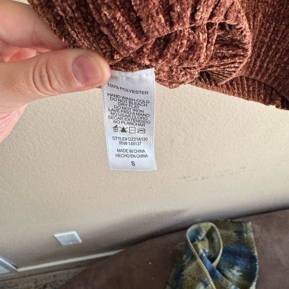 Double Zero - Burnt Orange Knit Mock-neck Pullover Short sleeved Sweater - small - Picture 3 of 4